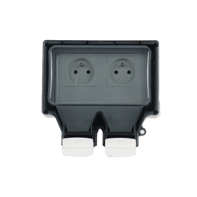 Type 86 waterproof socket two-position French style